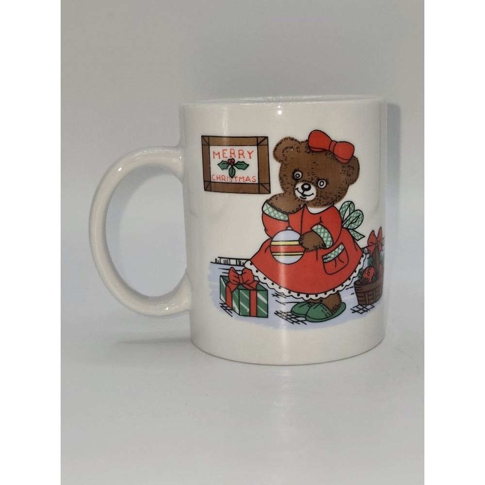 Vintage Christmas 1980s‎ Teddy Bear Mug